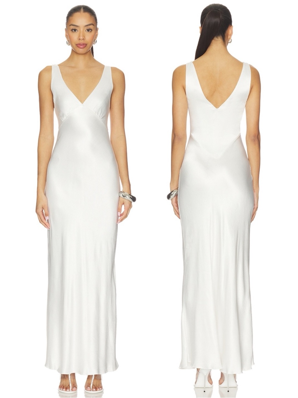 Bec + Bridge Moon Dance Verona V Neck Sleeveless Maxi Dress In Ivory